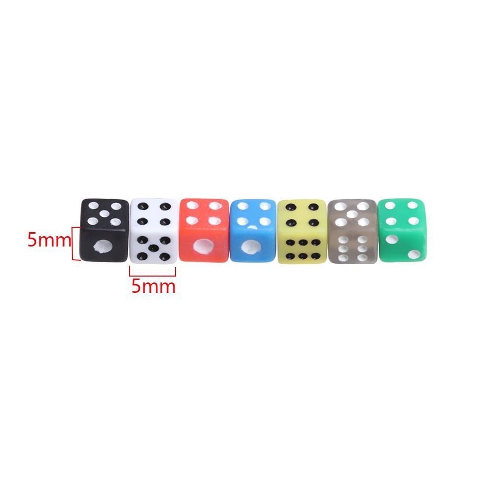 Dices 5Mm 5Colors 50Pcs/Lot Plastic White ddmysmile Gaming Dice Standard Six Sided Decider Birthday Parties Board Game Drop Shipping Smile