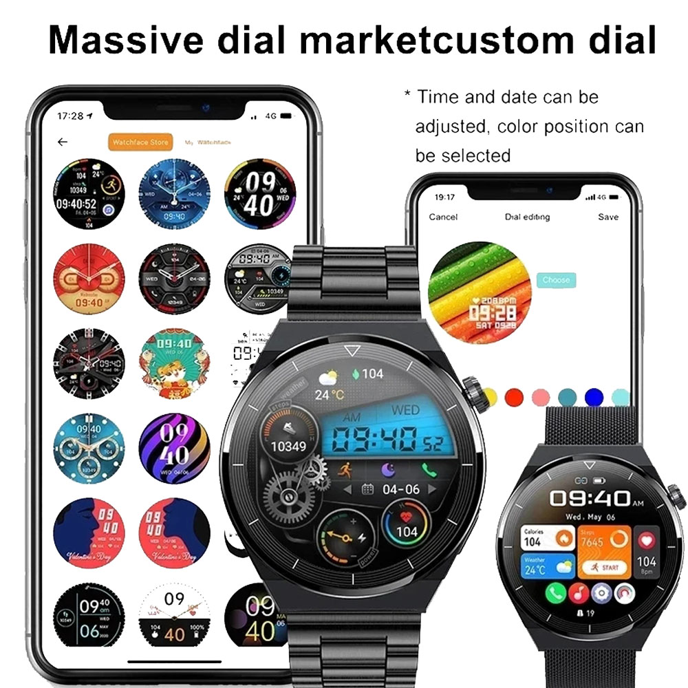 Men For Smart Women Watch 2024 New Bluetooth Call Full Touch Amoled Diy Dails Sport Waterproof SmartWatch Pk Gt3 Pro Watch Gt4 smile