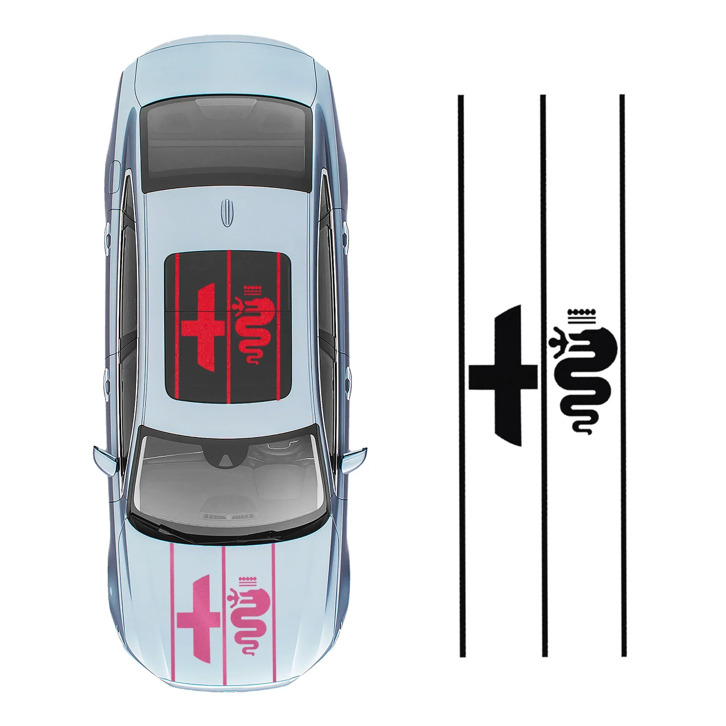 Hood Cover Car Stickers roof Vinyl Film Decals Auto Accessories For Alfa Romeo 159 Giulietta Giulia 156 Mito Steio GT Tonale