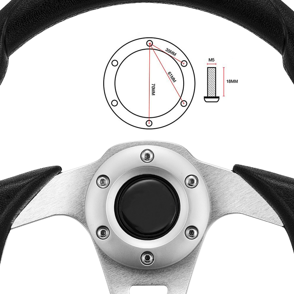 Black/Blue Aluminum Flat Dish Car Steering Wheel with Horn Drifting JDM Racing Sport Leather Effect With Original Logo