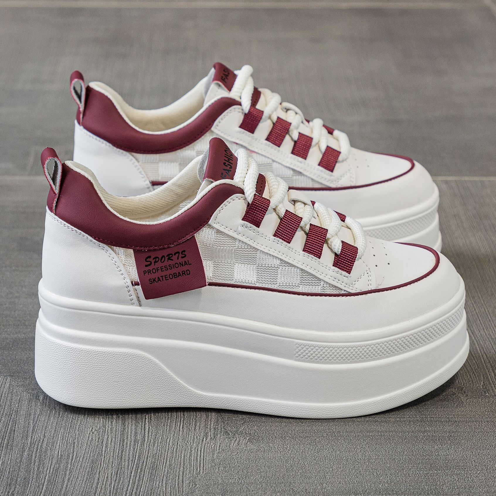 Mesh small white for 2024 summer new high rise board shoes, sponge cake thick soles, versatile sports and leisure women's shoes ddmythur