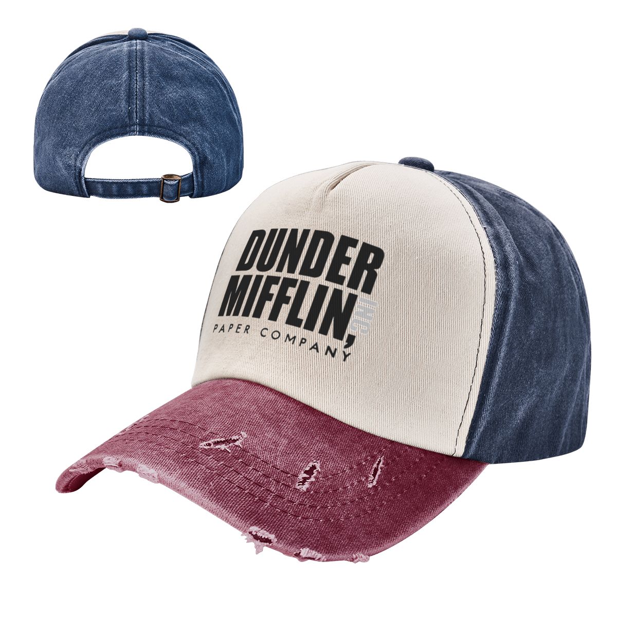 Dunder Mifflin Paper Company The Office Outfit Unisex Baseball Caps Classic TV Show Distressed Denim Dad Hats
