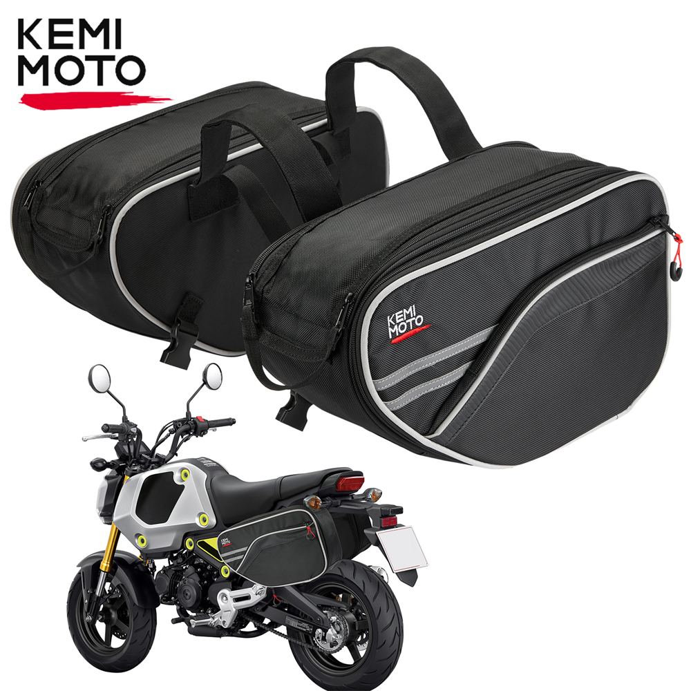 KEMIMOTO Saddlebags 2Pcs 15L Side Pannier for Honda Grom Motorcycle Dirt Bike Dual Sport Motorcross Motorbike Bag
