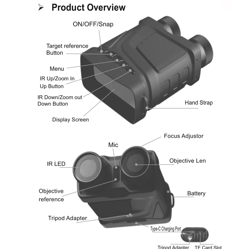 1080P Binocular Infrared R12 Night-Visions Device Photo Video Taking 5X Digital Zoom 300M Full Dark Viewing Distance for Outdoor
