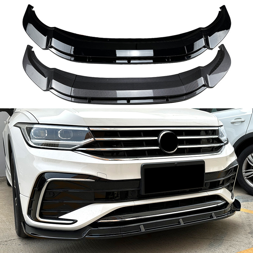 Car Front Lip For VW Tiguan Rline 2021-2023 Splitter Diffuser Body Kits Spoiler Bumper Guard Protector Auto Accessories