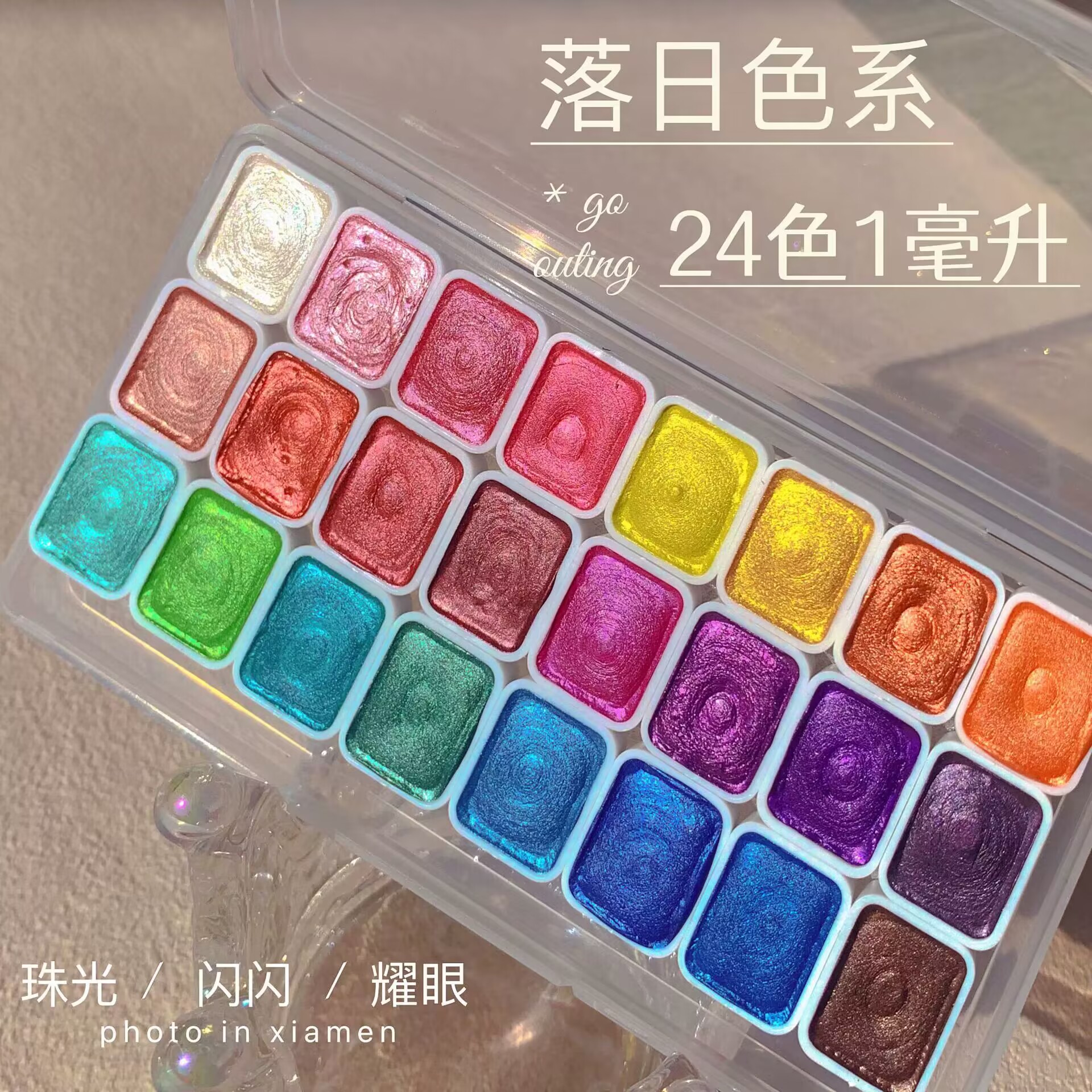 60Colors Nail Art Pigment Set Mold Painting Watercolor Pearl Charming Marble Stone Glitter Powder Marbling Shimmer Solid 747fb