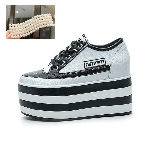Ddmysports Fujin Cm Genuine Leather Platform Wedge Sneakers Chunky Idden Eel Igh Women Casual Shoes Spring Winter Loafers OUTDOOR