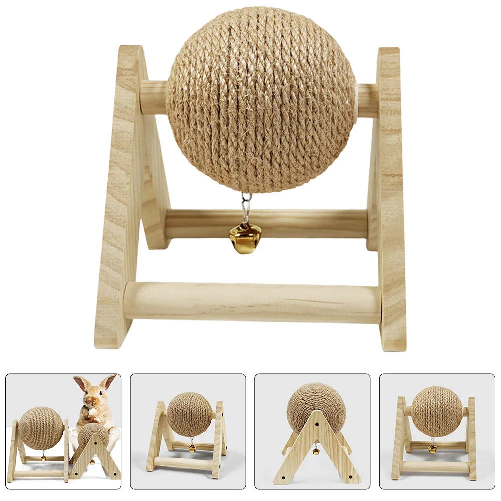 Ball-shaped Pet Scratch Scratching Grinding Rabbit Snack Sisal Toy Scratcher Bunny Cat Board Chewing Claw Toys