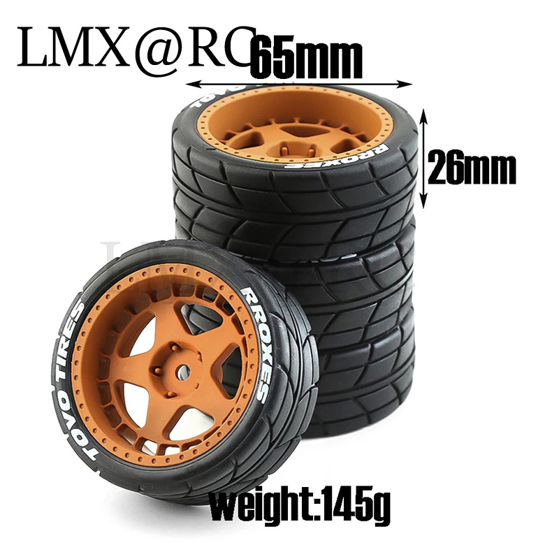 4pcs 1:10 RC Drift Tires Wheel for 1/10 Model Car Rally Universal HPI Kyosho Tamiya WRC TT02 XV01 Ford Pickup Tyre