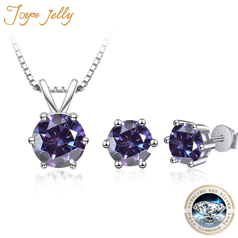 JoyceJelly 3CT Moissanite Jewelry Set with GRA Sterling Sier Necklace Earrings Wedding Fine Jewerly Pass Dis Tester fc419