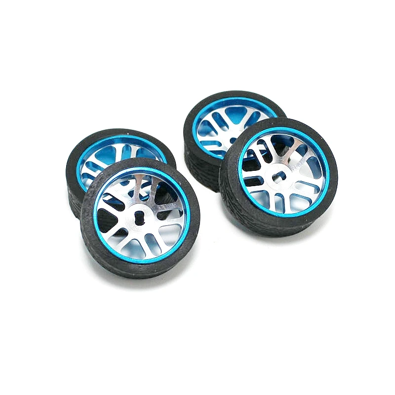 4pcs 1/28 24mm Racing Tire Tyre Metal Wheel Rim for Wltoys 284131 K969 K979 K989 P929 Kyosho Mini-Z 1:28 RC Car Upgrade Parts