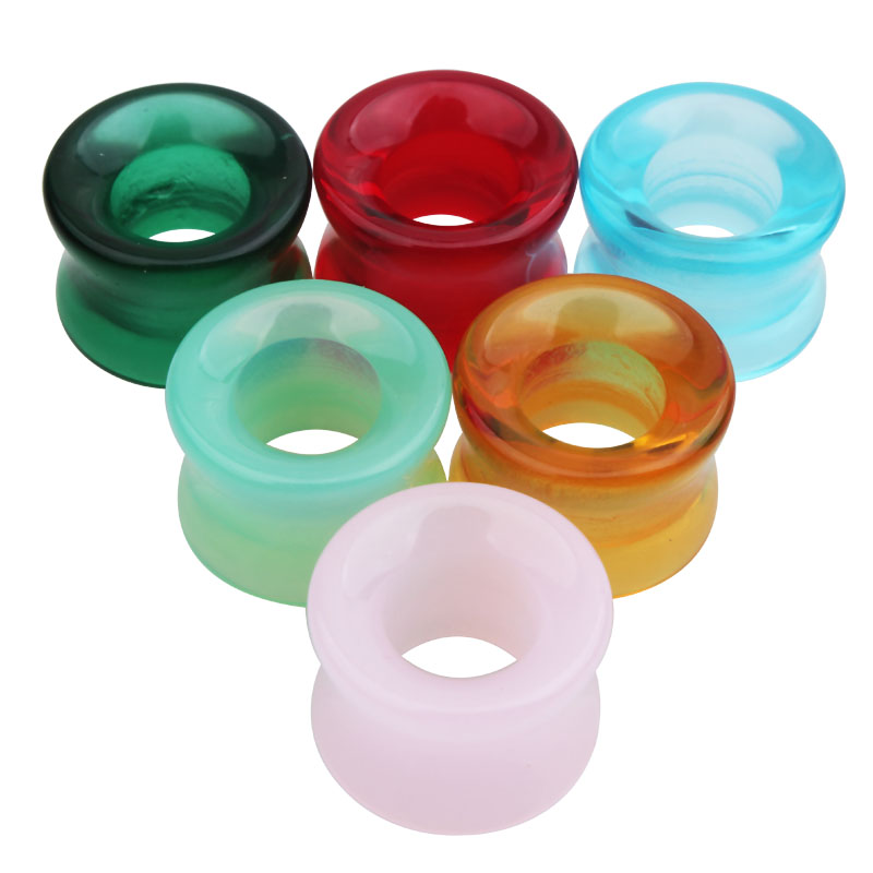 1 Pair Glass Ear Gauge Ear Plug and Tunnel Hollow Single Flared Ear Flesh Gauges Piercing Ear Expander Stretcher Body Jewelry