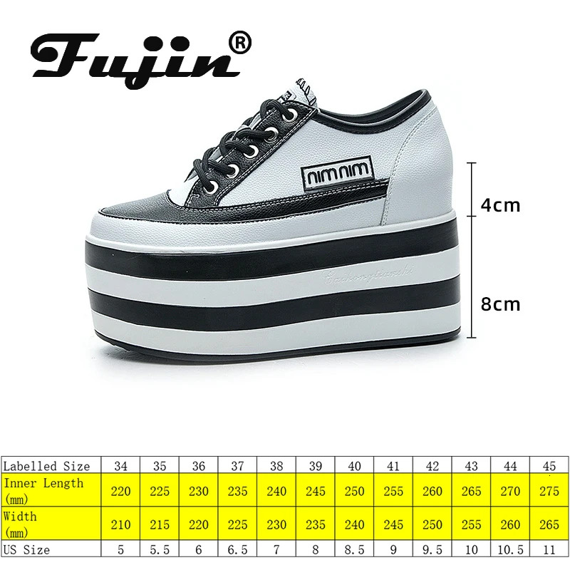 Ddmysports Fujin Cm Genuine Leather Platform Wedge Sneakers Chunky Idden Eel Igh Women Casual Shoes Spring Winter Loafers OUTDOOR