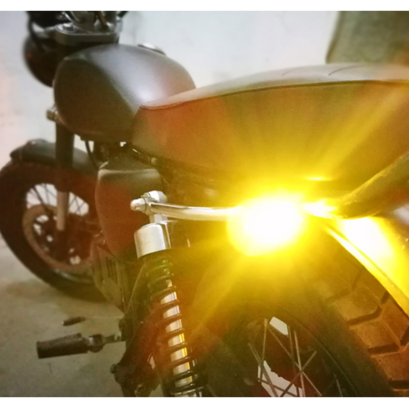 2Pcs LED Motorcycle Signal Lamp Super Bright LED Number License Plate Light Mini Turn Signal Rear Light Brake Fog Lamp Bulb