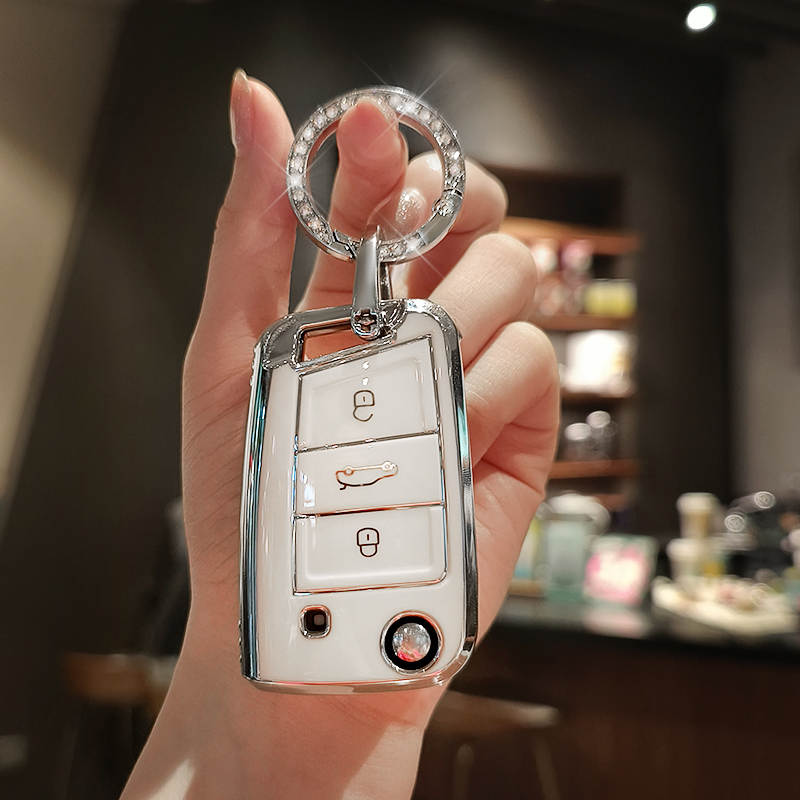 TPU Car Key Case Cover For VW Volkswagen Polo Golf 7 Passat Beetle Caddy Tiguan MK2 For Skoda Octavia Kodiaq Seat Ateca Leon