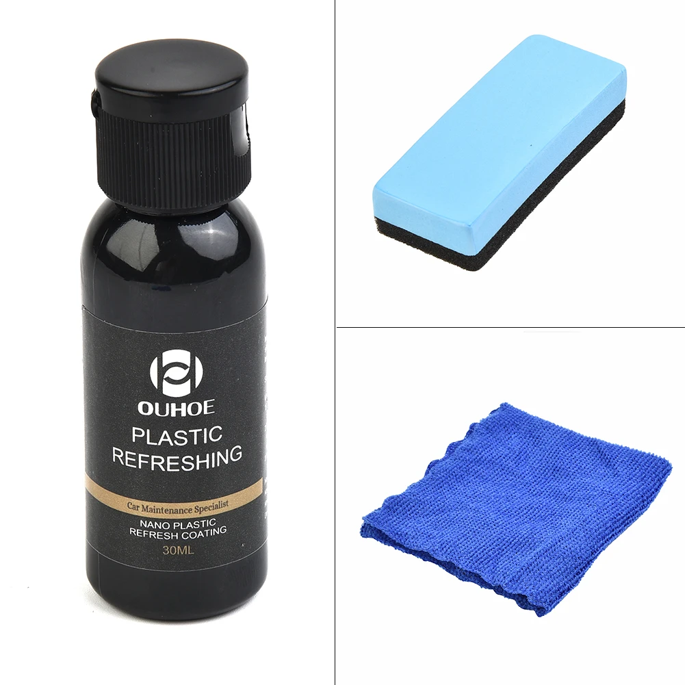 Universal Renovator 30/50ML Coating For Auto Plastic Rubber Repair Clean Restore Gloss Black Shine Seal Brighten Retread