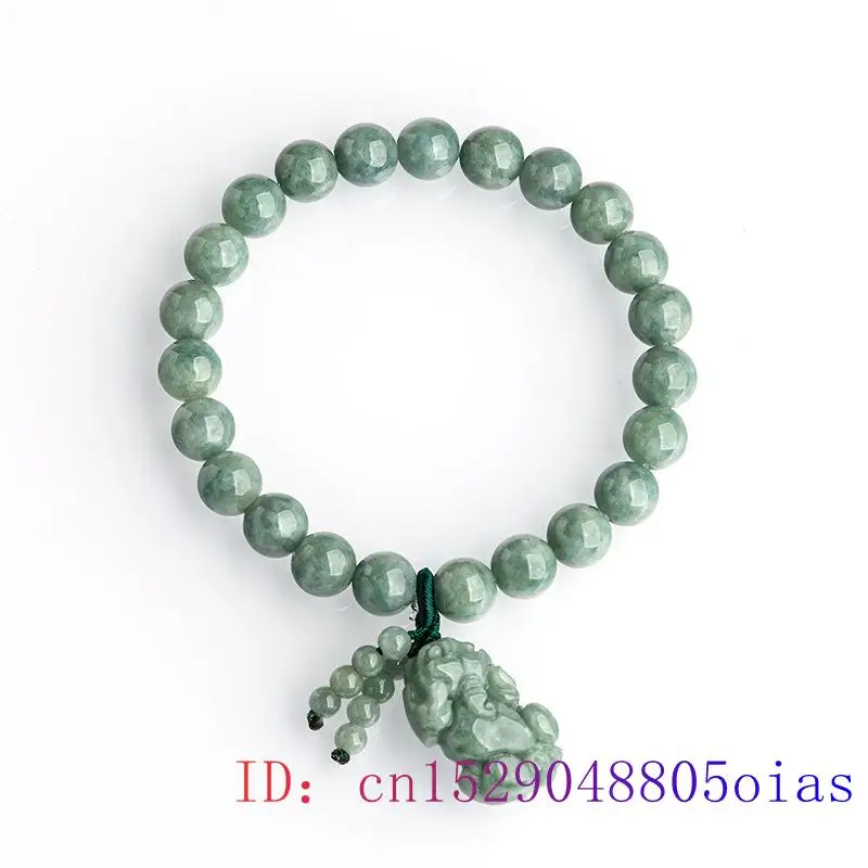 Burmese Jade Pixiu Bracelets Carved Bangles Talismans Jadeite Gemstones Women Real Green Bead Jewelry Amulets Designer Natural