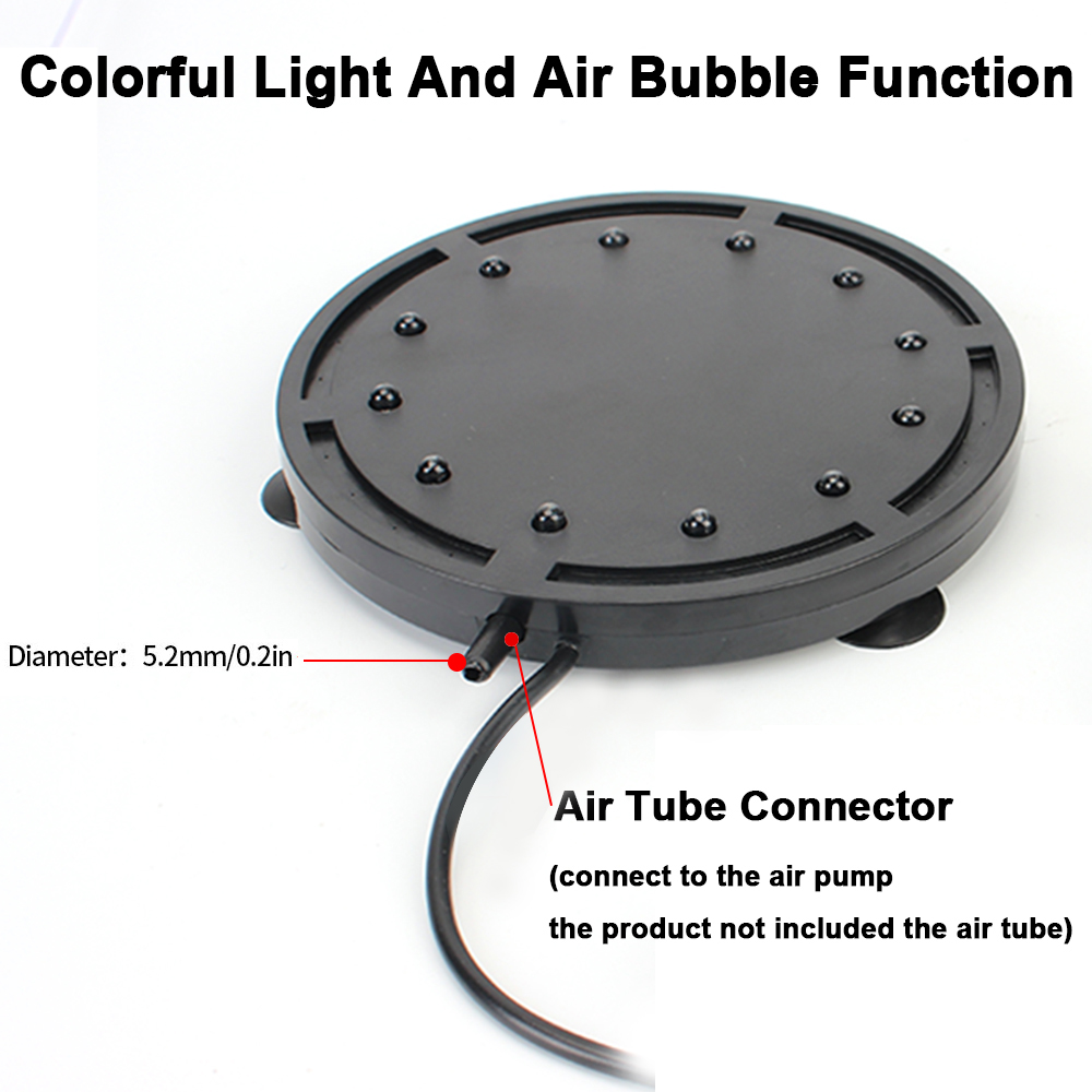 Colorful Lighting 10.5cm/12.5cm LED Diving Light Oxygen Bubble Light Fish Tank Landscaping Decoration EU Plug Aquarium Lamp