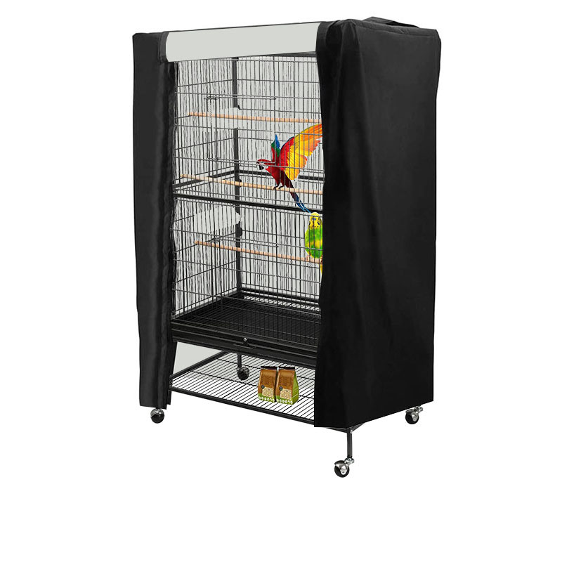 Waterproof Pet Bird Cage Cover Parrot Cages Cloth Black Large Universal Breathable Protective Home Pet Dustproof Shading Cover