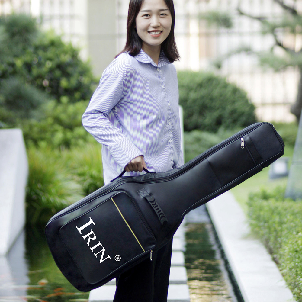 IRIN Waterproof Guitar Case Double Strap Padded Black Guitar Bag Backpack Shoulder Strap Thickening Bag Electric Guitar Parts