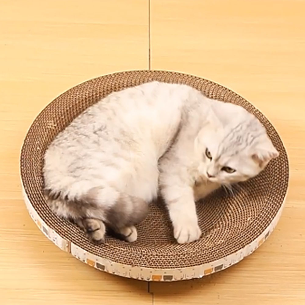 L Size Cat Toys Pet Bed Scratching Board Corrugated Cardboard Bowl Pad Cats Scratcher Toy Oval Grinding Claw Toy Cat Accessories