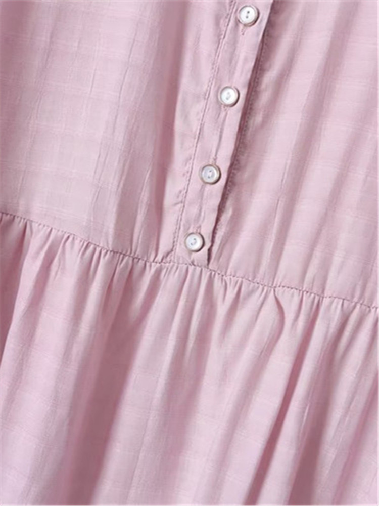Plus Size Women's Short Sleeve T-Shirt Blended Non-Stretch Thin V-Tie Button-Up Pullover In Summer For Obese Women Up to 220 Lbs
