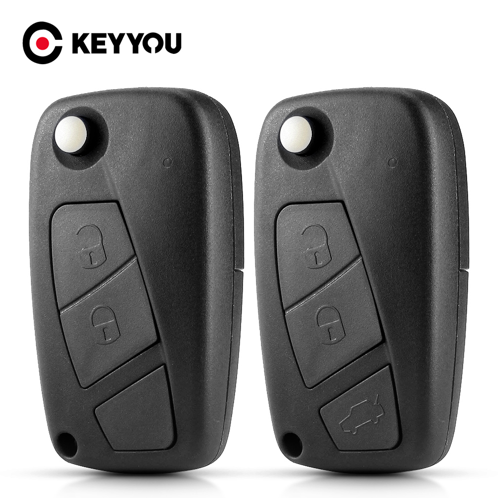 KEYYOU 1PCS 3 Buttons Car Key Shell For Fiat 500 Punto Stilo Ducato Panda Doblo Bravo Folding Remote Control Key Case 8df2d 5 39add