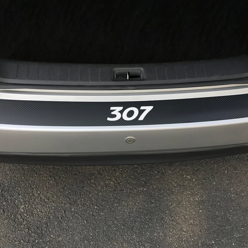 For Peugeot 308 307 208 107 206 301 207 508 407 3008 2008 408 5008 Car Rear Bumper Stickers Trunk Protector Decals Accessories