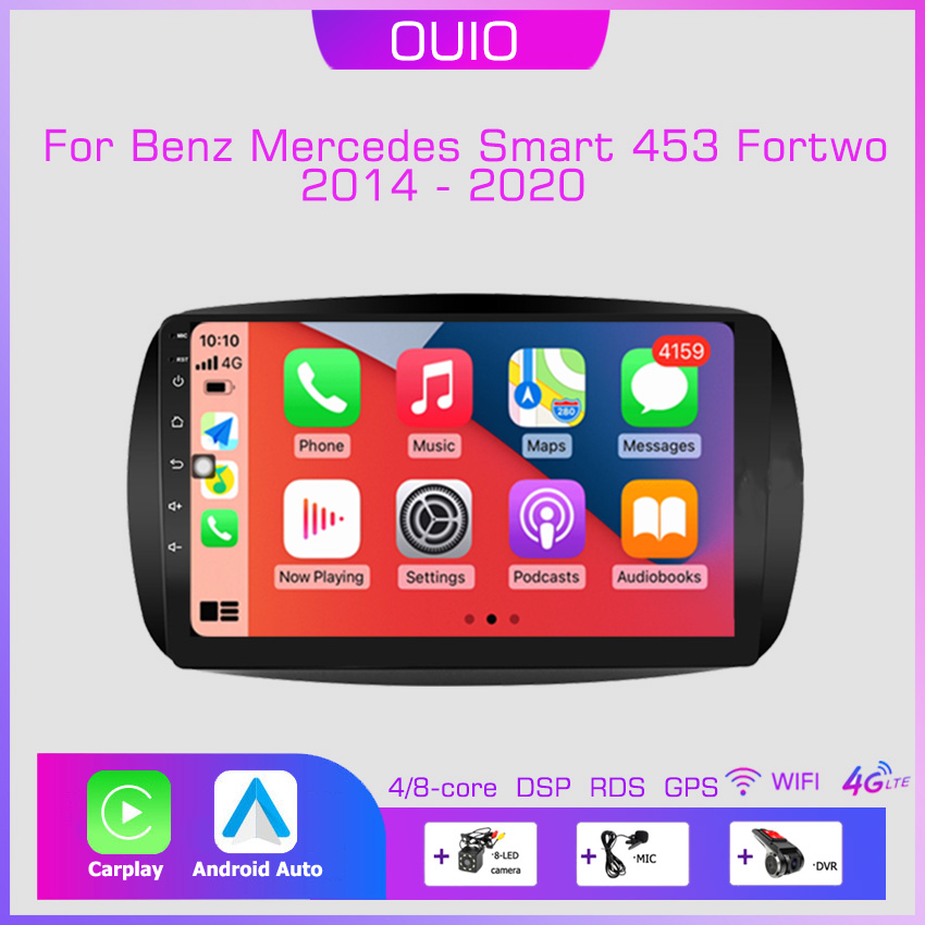 2din 9inch Ips HD Car Radio Multimedia Player Carplay Auto GPS Navi DSP BT NO DVD For Benz Mercedes Smart 453 Fortwo 2014 - 2020
