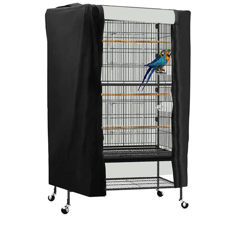 Waterproof Pet Bird Cage Cover Parrot Cages Cloth Black Large Universal Breathable Protective Home Pet Dustproof Shading Cover