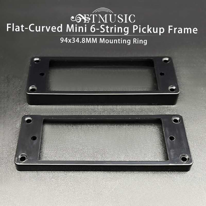 20Pcs Flat-Curved Mini 6 String Humbucker Pickup Frame 94x34.8MM Mounting Ring Height-6 or 10MM inner-68.7x28MM Black