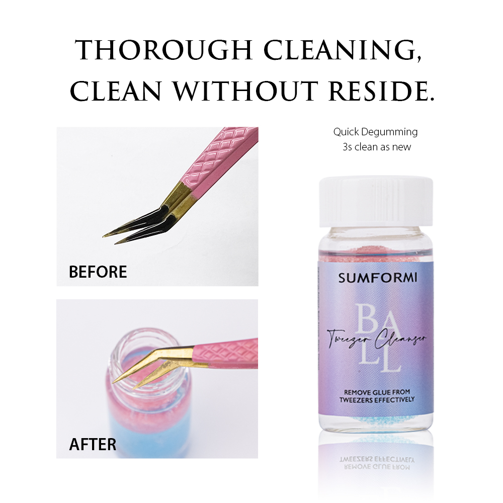 New Sumformi ml Glue Remover from Tweezers Cleaning Sponge Ball with Liquid Eyelash Clean Makeup 5