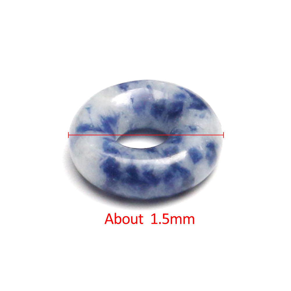Mineraali Mini 15mm Natural Round Beads Bagel Crystal Quartz Gemstones with 5mm Hole for Making Necklace Buckle Bagels Earrings