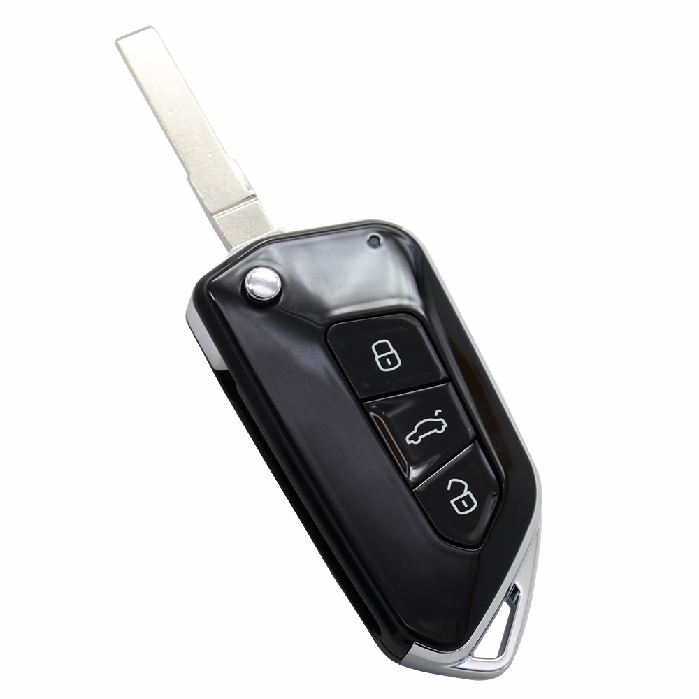 Xinyuexin Modified Flip Folding Key Shell for VW Golf Tiguan Polo Passat B5 Jetta for Skoda for Seat 3 Buttons HU66 Uncut Blade dec73