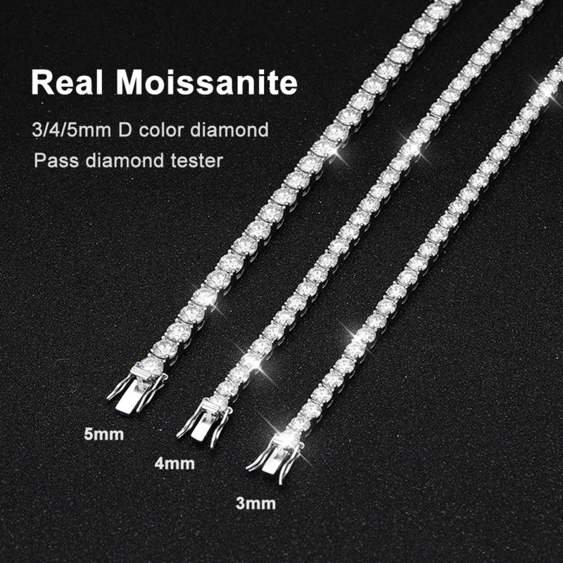 JoyceJelly Rose Gold Color Tennis Bracelet With D Color VVS Moissanite Dia Jewely Sterling Sier Bracelets For Women fecf6