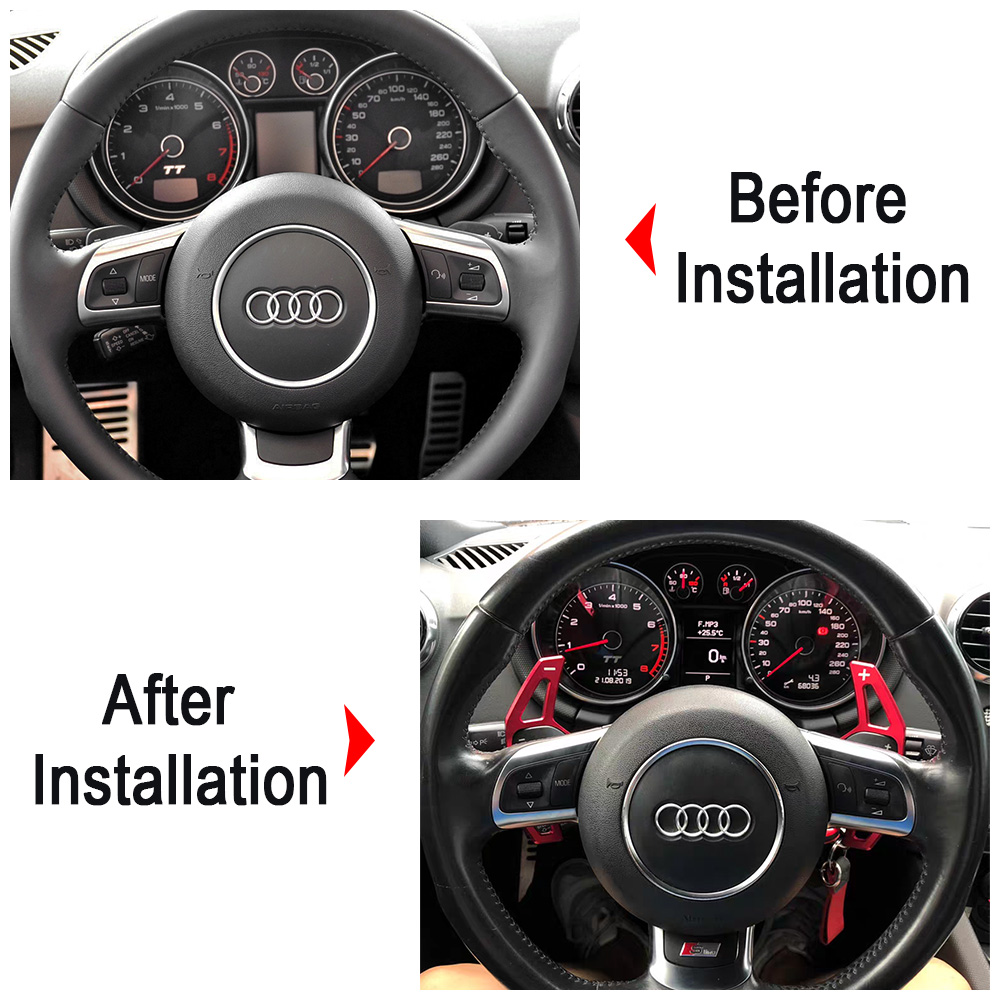 2pcs Car Steering Wheel Shift Paddle Shifter Extended For Audi A4 B8 A3 8P S3 A5 A6 S6 C6 Q5 A8 R8 TT TTS MK2 8J Avant Car