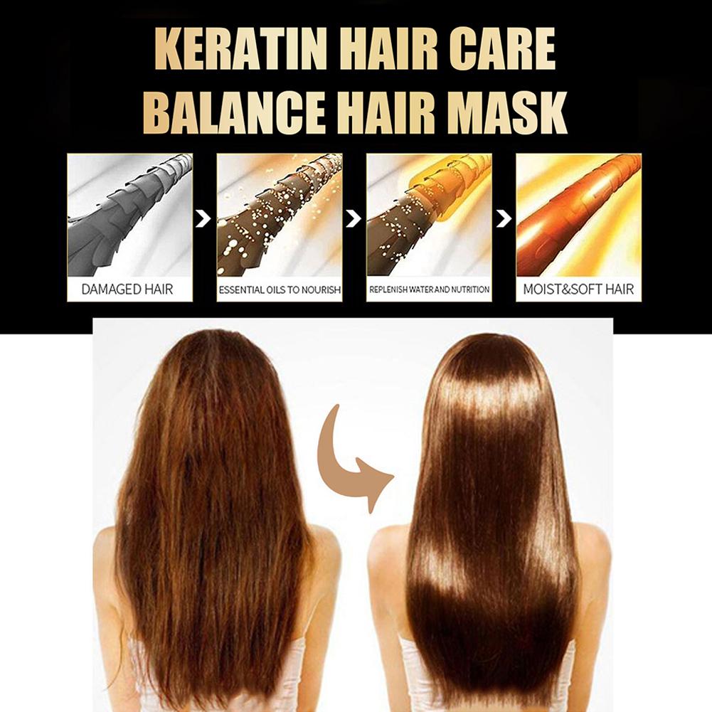 Collagen Mask Repair Hair Damage Dry Frizz Hair Keratin Treatment Soft Smoothing Shiny Deep Hair Moisturizing Curly Hair Care smile