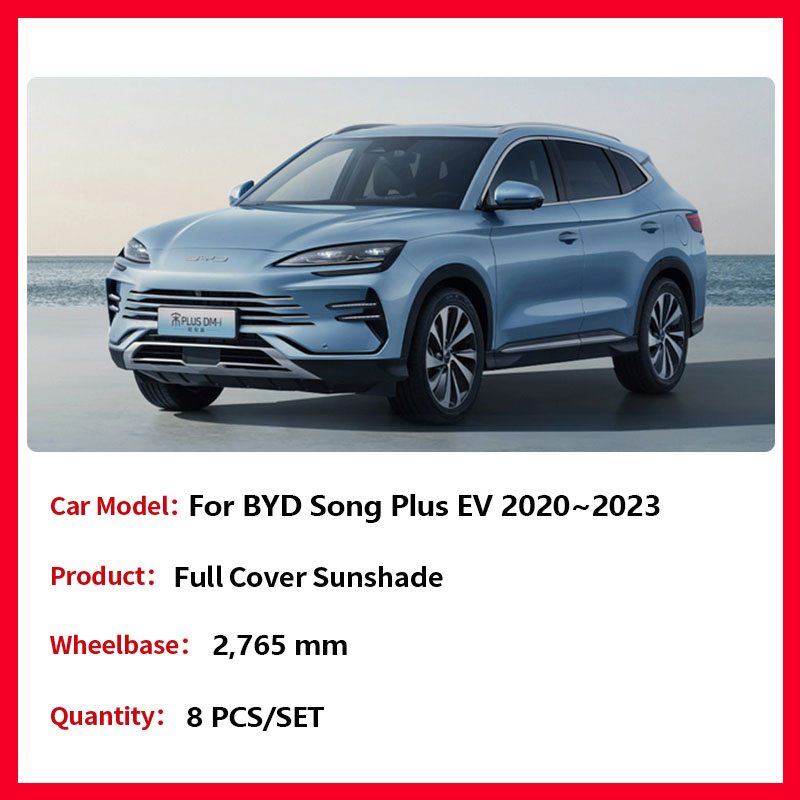 Full Coverage Sunshades for BYD Song Plus EV 2020~2023 Front Windshields Visor Mats Rear Window Sun Protecti Carpets Accessories 96aed