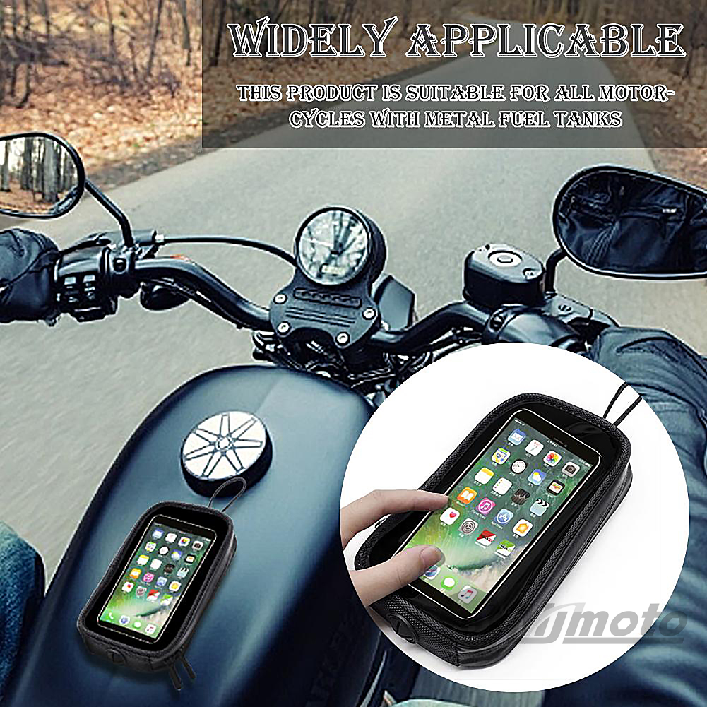 Mini Motorbike Magnetic Tank Bag Outdoor Adventure Waterproof Motorcycle Tank Backpack Magnetic Phone Holder Black Lightweight
