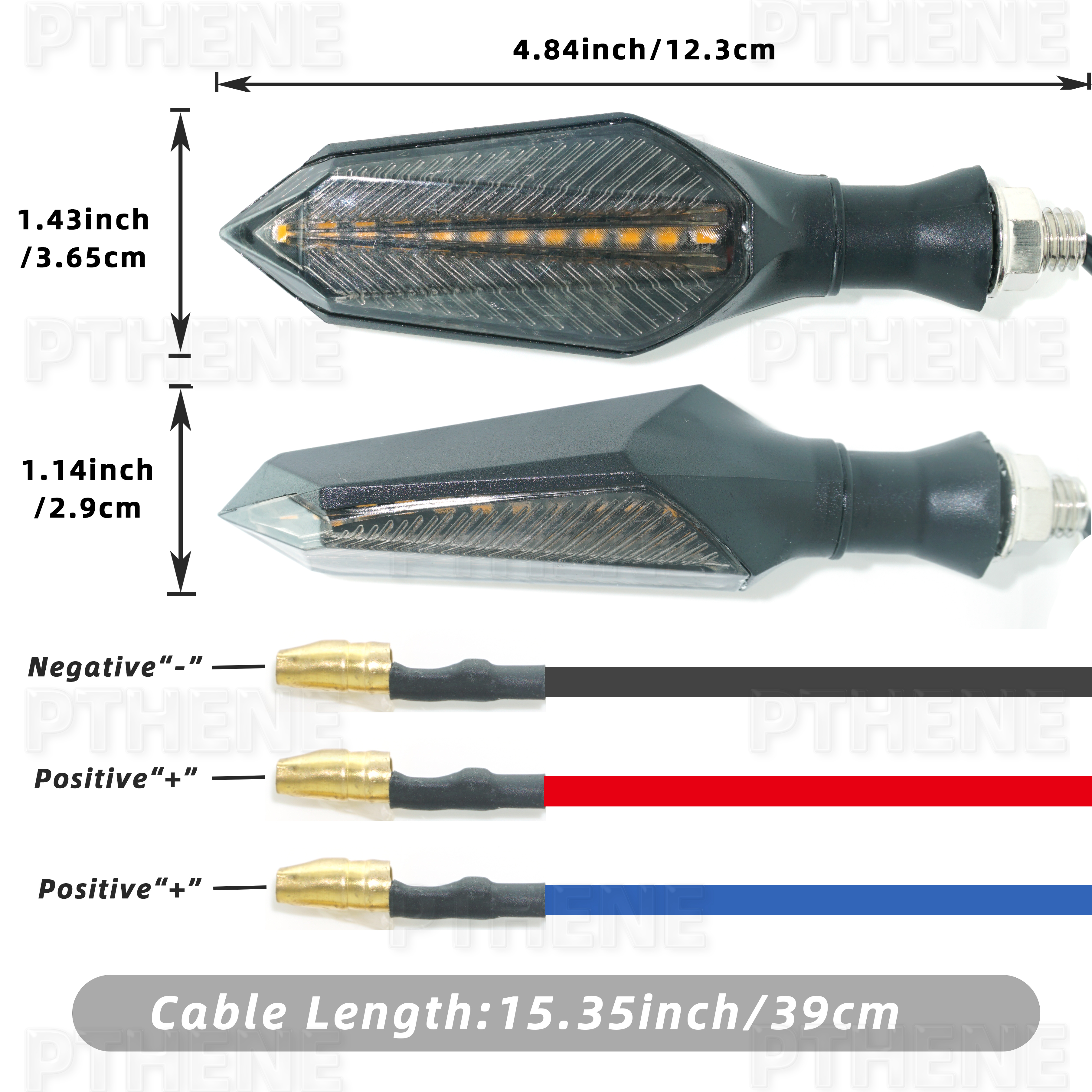 Pthene 12V 48V 52V 60V E Motorcycle Electric Scooter Moto Motorbike LED Turn Signal Light Flasher Blinker Indicator Accessories
