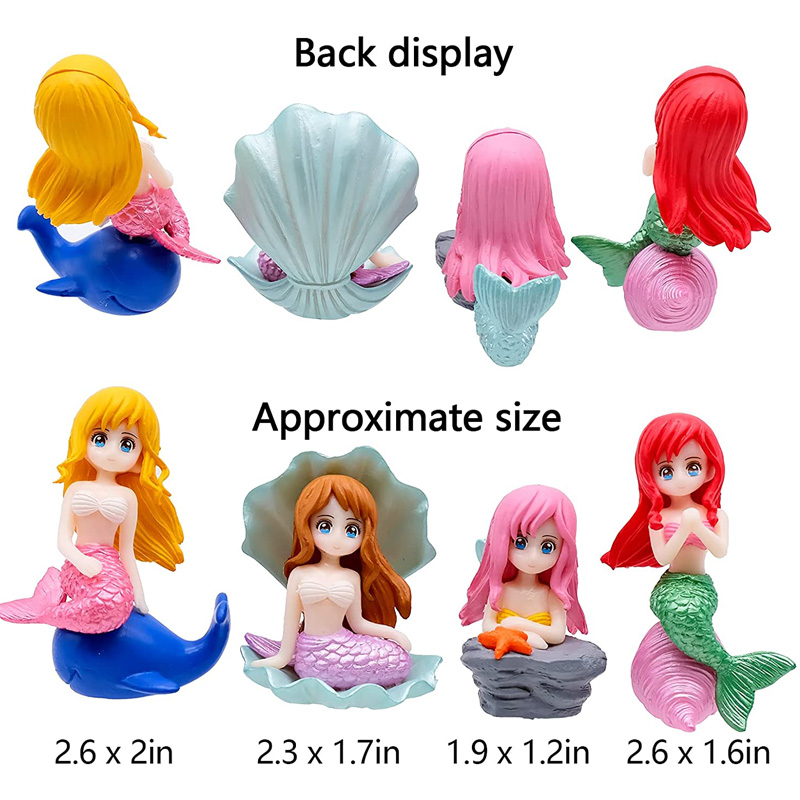 2025 new Aquarium Decoration Plastic Fish Tank Little Mermaid Ornament Miniature Figurines DIY Cake Decor Desk Craft Acces
