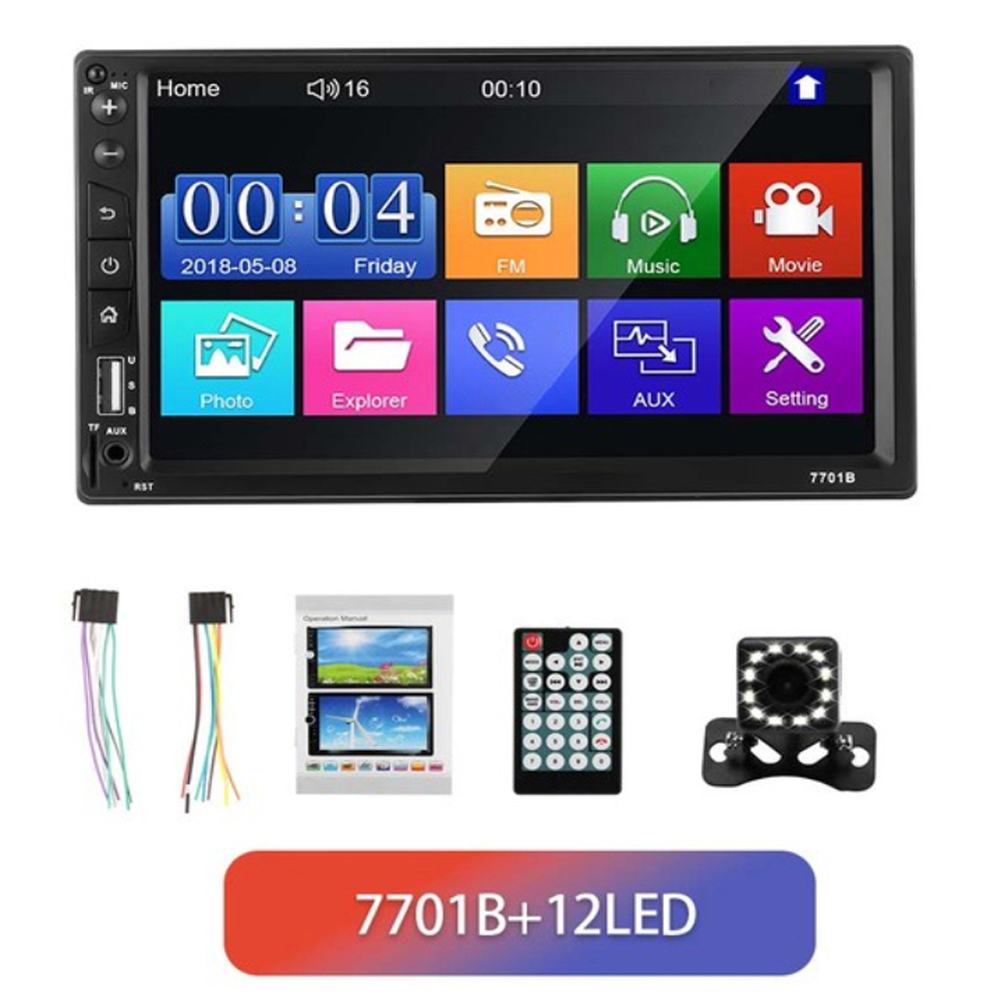 7 Inch Car MP5 Player Touch Screen Bluetooth-compatible Multimedia Player AUX Portable Car Stereo TF Card Steering Wheel Control