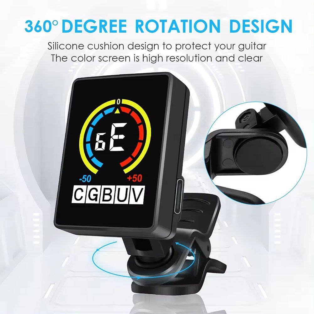 Tuner Headstock Guitar Micro USB Charging Tuner ddmysmile Tuner For Acoustic Electric Guitar Bass Mandolin Banjo Ukelele Accessories Smile
