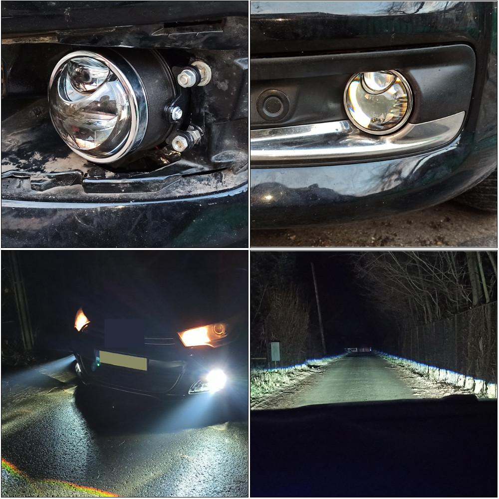 Fog Lights Projector LED For Ford Focus 2 3 MK2 MK3 Fiesta/Renault/Mitsubishi/Subaru Tuning PTF Bi-led Lenses 3.0'' Hyperboloid