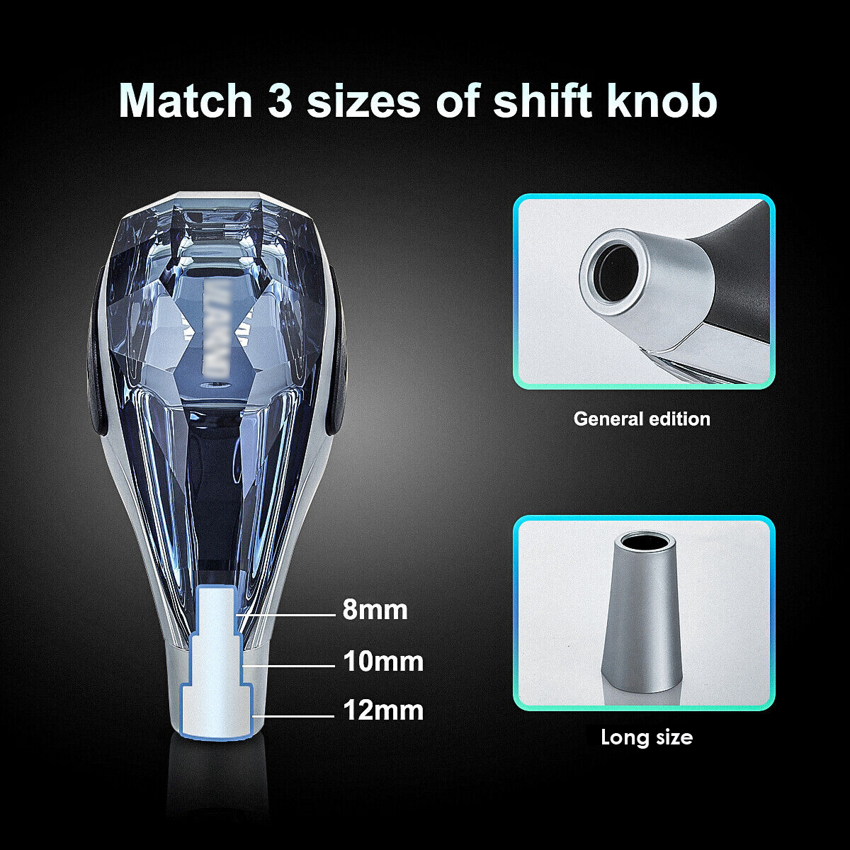 Crystal Cut Series Car Gear Shift Knob Touch Activated Multi-Color LED Light for Most Toyota Lexus Hyundai Mitsubishi Mazda 73cb7