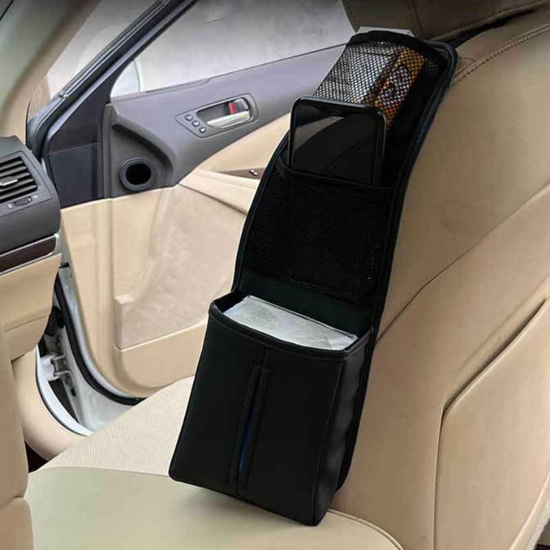 Car Seat Organizer Storage Bag Hanging Auto Seat Side Tissue Holder Multi-Pocket Drink Holder Pocket Car Accessories Interior