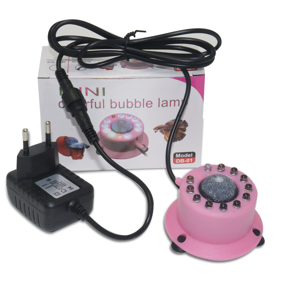 Fish Tank Lamp LED Waterproof 4 Colors Variable mini Bubble Lamp Aquarium Lighting Submersible Lamp Oxygen Enrichment