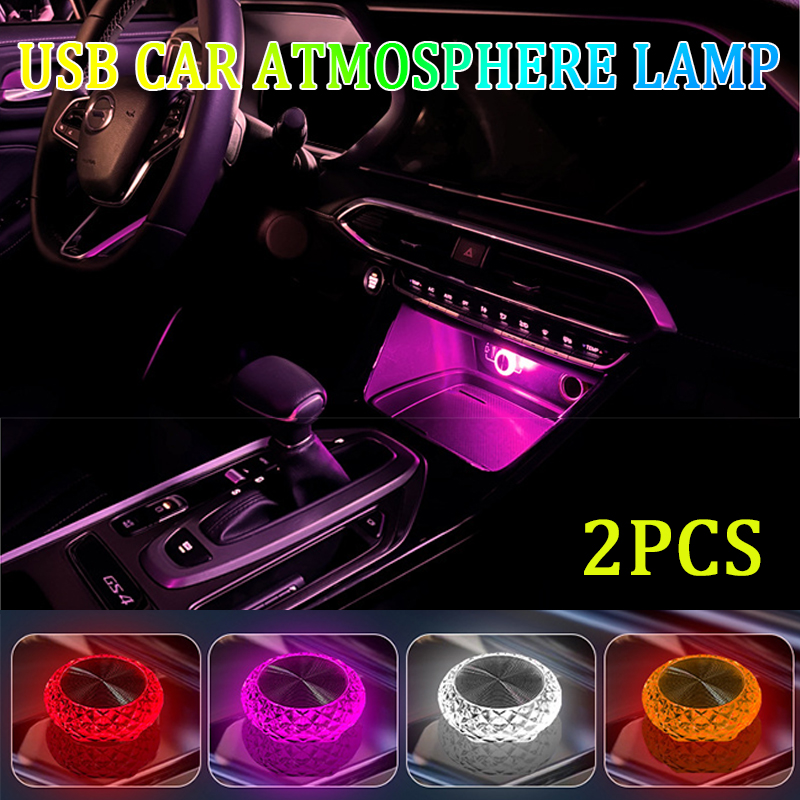 Car Lights Mini USB LED Night Atmosphere Auto Ambient Lighting Colorful Lamps Decorative Interior Accessories 23118 5