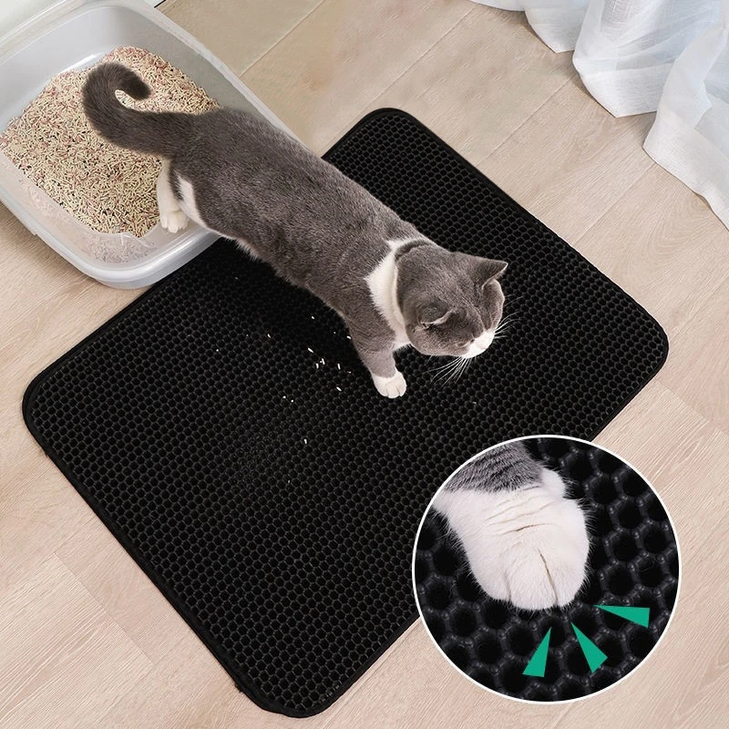 Waterproof Pet Cat Litter Mat Double Layer Pet Litter Box Non-slip Sand Cat Pad Clean Pad Cat Products Tapis Chat Gamelle