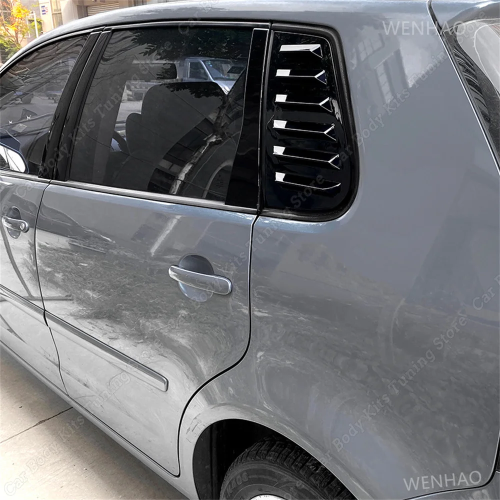 For Volkswagen Polo MK4 Side Window Spoiler Cover Trim Louver Rear Triangle Window Sunshade Polo 4 9N MPI FSI TDI 2001-2009